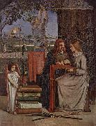 Dante Gabriel Rossetti The Girlhood of Mary Virgin Sweden oil painting artist